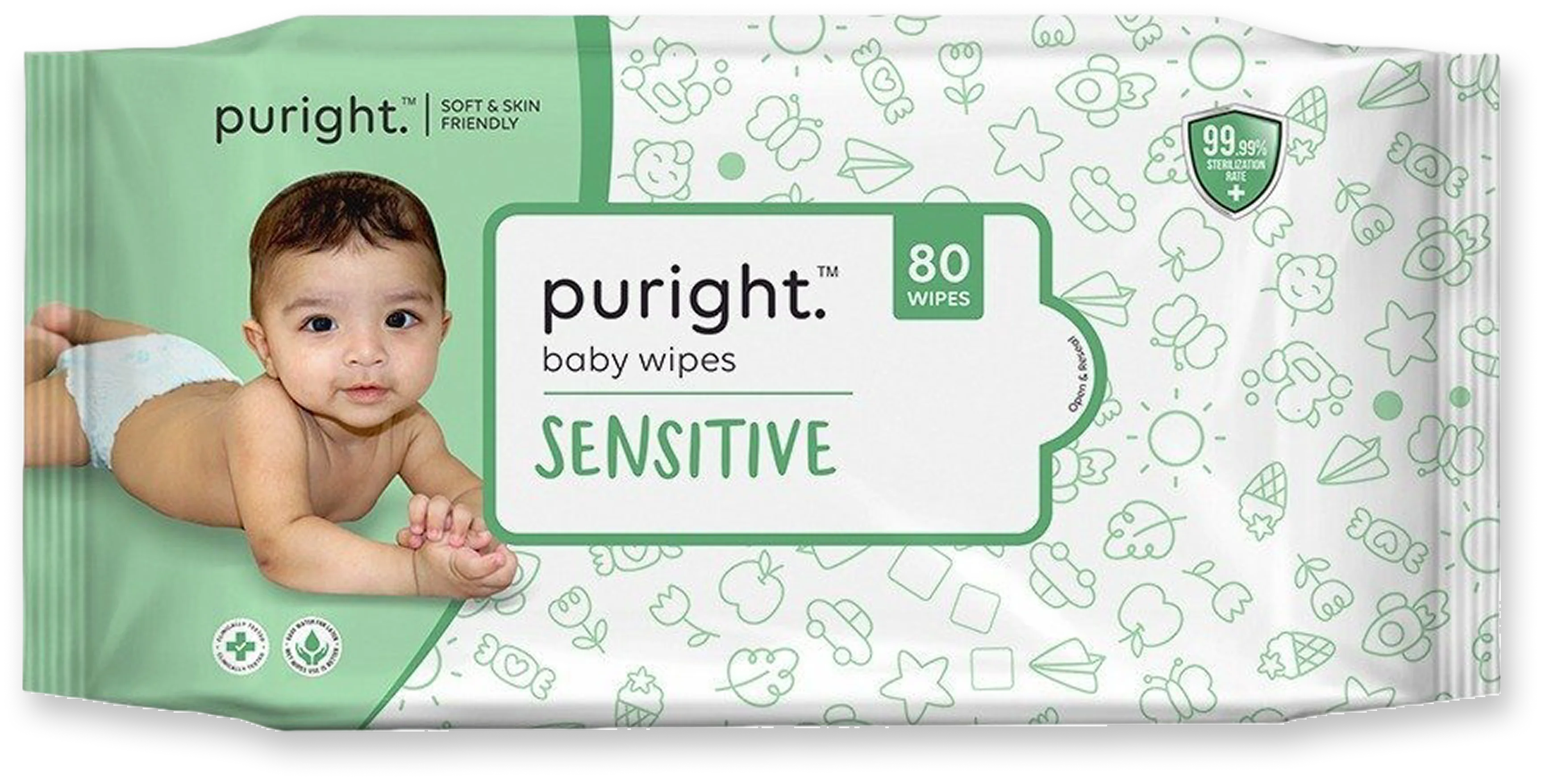 80 pull sensitive baby wipes pack - AmHygiene manufacturer India