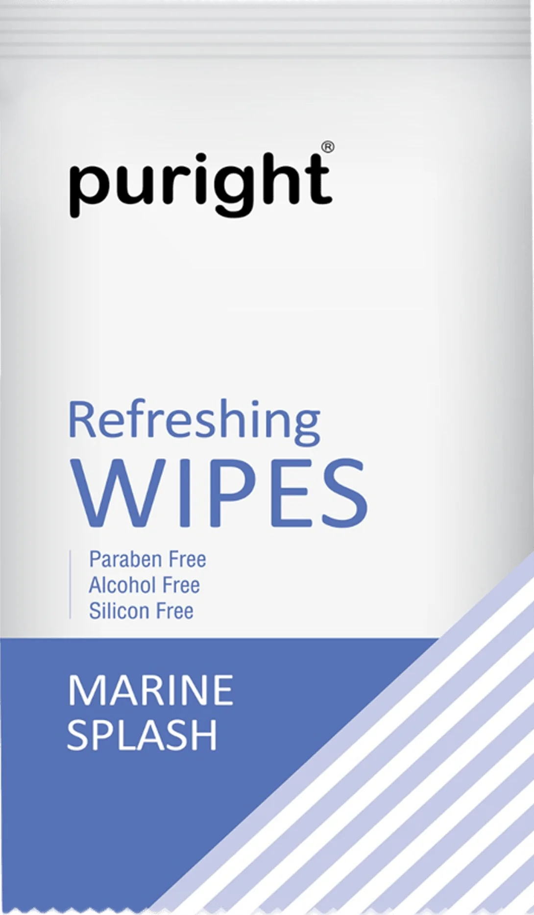Marine Splash Single Refreshing Wipes - AmHygiene - Wipes manufacturer