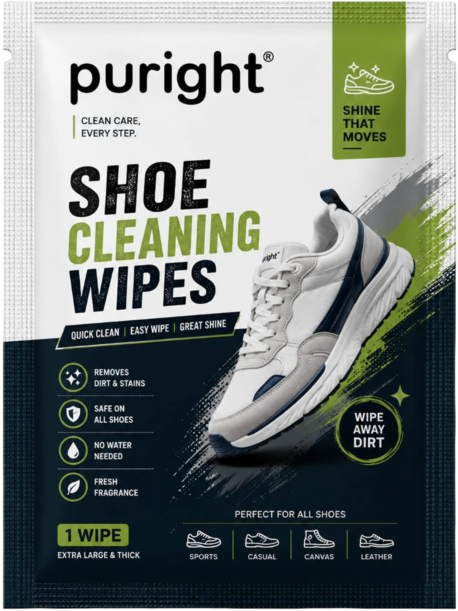 Single Pack Shoe Cleaning Wipes